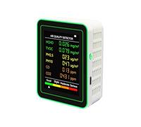 Moniteur de Qualité de l'Air, Moniteur de qualité de l'air 6 en 1, détecteur de dioxyde de carbone, compteur de CO2 multifonctionnel PM2.5 PM10(blanc)