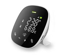Nedis Capteur de qualité de l'air Wi‑Fi – dioxyde de carbone, écran LED – Blanc / Noir