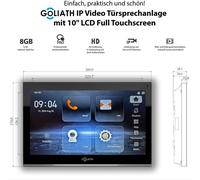 moniteur HD 10 pouces noir pour portier vidéo IP GOLIATH