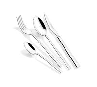MONIX Amalfi | Lot de 24 Couverts avec Couteaux à Steak, Acier Inoxydable 18/10, Finition Polie, Passe au Lave-Vaisselle