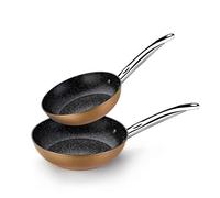 MONIX Copper | Lot 2 Poêles 20|24 cm, Aluminium Forgé, Revêtement Antiadhésif Quantanium sans PFOA, Compatible Tous Feux Y Compris Induction