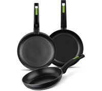 Monix Green Lot de 3 poêles à frire à induction en aluminium forgé