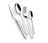 MONIX Milan | Ménagère 24 Pièces Pour 6 Personnes, Argent, Polissage ideal, Acier Inoxydable, avec Couteau Viande