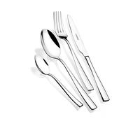 MONIX Siena | Set de Couverts 24 Pièces avec Couteau à Steak en Acier Inoxydable 18/10 Design Contemporain Finition Polie ideale Épaisseur 3 Mm