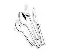 MONIX Siena | Set de couverts de 16 pièces en acier inoxydable, design moderne avec finition polie, épaisseur 3 mm, passe au lave-vaisselle, avec couteau à steak