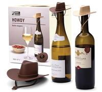 Monkey Business Lot de 2 bouchons de vin en silicone, chapeau de cowboy amusant qui scelle la bouteille et garde le vin frais, accessoires de vin mignons, gadgets de cuisine fantaisie, lot de 2