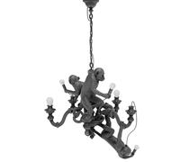 SELETTI lampe à suspension MONKEY CHANDELIER BLACK (Noir - Résine)