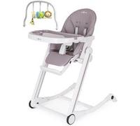 MonMobilierDesign ADELLE Chaise haute à bascule inclinable et pliable Gris / Blanc blanc/gris G