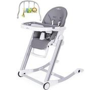MonMobilierDesign ADELLE Chaise haute à bascule inclinable et pliable Gris gris G