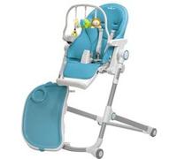 MonMobilierDesign HUGO Chaise haute pliable et inclinable + arche de jeux Bleu bleu G