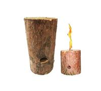 MonMobilierDesign Lot de 1_Feu suédois bûche suédoise bois bougie de jardin