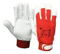 MonMobilierDesign Lot de 1_RIGA Gants de manutention cuir jersey fermeture velcro T.10