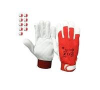 MonMobilierDesign Lot de 10_RIGA Gants de manutention cuir jersey fermeture velcro T.10
