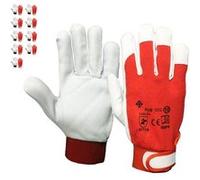 MonMobilierDesign Lot de 10_RIGA Gants de manutention cuir jersey fermeture velcro T.10 G