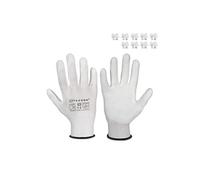 MonMobilierDesign Lot de 10_ROTA Gants de bricolage multi-usages et jardinage T.10 Blanc