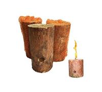 MonMobilierDesign Lot de 6_Feu suédois bûche suédoise bois bougie de jardin