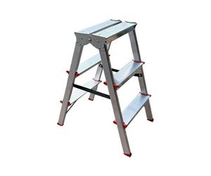 MonMobilierDesign MTRA Escabeau double marchepied en aluminium 3 marches