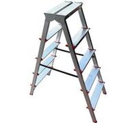 MonMobilierDesign MTRA Escabeau double marchepied en aluminium 5 marches Gris G