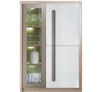 MonMobilierDesign ROMA Armoire vitrine 2 portes battantes avec lumières LED 90x130 cm Multicolore G