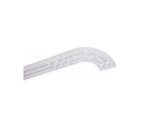 MonMobilierDesign SIMI Rail de plafond tringle en PVC pour rideaux à crochets Blanc Double rail courbé 300 cm