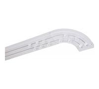 MonMobilierDesign SIMI Rail de plafond tringle en PVC pour rideaux à crochets Blanc Double rail courbé 300 cm