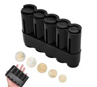 Monnayeur Pièces Euro, Monnayeur 2 Euro Avec 5 Compartiments, Distributeur Automatique 2€, Monnayeurs Pièces Euro Pour Caisse Monnaie, Porte-Monnaie Plastique Robuste Pour Chauffeurs, Vendeurs, Noir