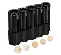 Monnayeur Pièces Euro - Monnayeur Serveur à 5 Compartiments en Plastique, Rangement Pieces de Monnaie pour des Pièces de 2€, 1€, 50ct, 20ct et 10ct