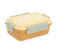 Monnëka Boîte Repas Enfant Hermétique 4 Clips Sans BPA | Yellow Chess 900ml | Boîte repas hermétique sans BPA avec séparateur amovible et 4 clips résistants. Compatible micro-ondes.
