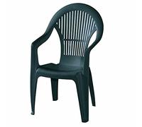 Monobloc Chaise empilable à Dossier Haut, fabriquée en Italie, 58 x 56 x 94 cm, Couleur Verte
