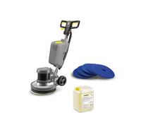 Monobrosse KÄRCHER BDS 43/DUO C - Pack complet prêt à l'emploi pour le nettoyage d'entretien des sols durs avec réservoir, pad bleu et RM 754
