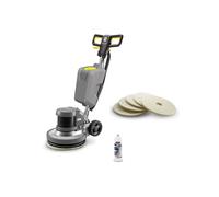 Monobrosse KÄRCHER BDS 43/DUO C - Pack complet prêt à l'emploi pour l'entretien et le lustrage des sols durs avec réservoir, pad beige et RM 770