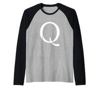 Monogramme rétro Lettre Q pour Femme entraîneur et Maman Sportive Manche Raglan