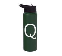 Monogramme rétro lettre Q pour femme entraîneur et maman sportive Stainless Steel Insulated Water Bottle