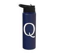 Monogramme rétro lettre Q pour femme entraîneur et maman sportive Stainless Steel Insulated Water Bottle