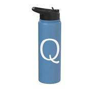 Monogramme rétro lettre Q pour femme entraîneur et maman sportive Stainless Steel Insulated Water Bottle
