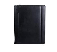 monolith - Porte-documents de conférence aspect cuir avec compartiments | Porte-documents noir avec bloc A4