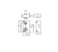 Monopoint en applique VEGA à mentonnet cylindre de 45mm gauche - - 121600-01-2A
