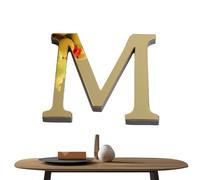 Monozoz Autocollants muraux en forme de lettres | Autocollant mural miroir 3D - Grandes lettres dorées claires - Panneaux de l'alphabet décoratifs à suspendre pour maison, chambre à coucher, bureau