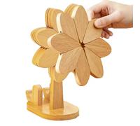 Monozoz Dessous de plat en bois - Moulin à vent avec support de téléphone - Ensemble de dessous de plat en bois pour casseroles, bols, cuisine, salon, décoration d'intérieur, ferme, bureau