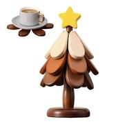 Monozoz Dessous de plat pour plats chauds, protection de table de cuisine | Ensemble de dessous de plat en forme d'arbre pour boissons, tasses, comptoirs, poêles, fruits, automne, pendaison de