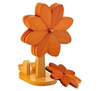 Monozoz Ensemble de dessous de plat antidérapant et résistant à la chaleur avec support de téléphone, dessous de plat en bois | pour casseroles, bols, cuisine, salon, décoration d'intérieur, ferme