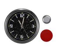 Monozoz Horloge de voiture | Montre à quartz lumineuse à coller | Petite horloge portable pour tableau de bord | pour grille d'aération automobile, camion, moto, véhicules électriques, voyage