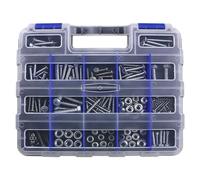 Monozoz Organiseur de vis - 34 compartiments double face | Écrous et boulons - Pour noix, perles, bijoux, articles de pêche, garage, bureau, maison, atelier, électriciens