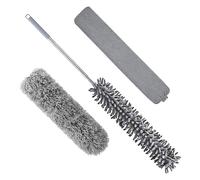 Monozoz Plumeau plat pour dessous d'appareils électroménagers | Balai rétractable en microfibre, brosse à épousseter au plafond - pour cuisine, salle de bain, appartement, dortoir, moquette, carrelage