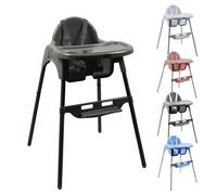 Chaise haute bébé, enfant, réglable hauteur et tablette - Délice Gris foncé - Monsieur Bébé