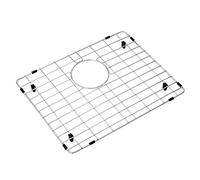 MONSINTA Grille d'évier de cuisine et protecteurs d'évier en acier inoxydable pour fond d'éviers de cuisine, 44 x 34 cm, avec drain arrière pour évier simple, grille inférieure d'évier