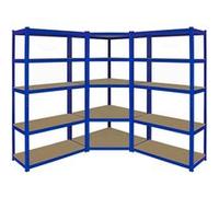 Offre spéciale Monster Racking : 1 x étagère d'angle T-Rax bleue de 90 cm + 2 x étagères T-Rax bleues de 90 cm à haute résistance, étagères pour charges lourdes, étagères de stockage, étagères de gara