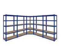 Monster Racking T-Rax : étagère d'angle de 90 cm et 4 étagères de garage T-Rax de 90 cm ; étagère en acier pour atelier, cave, usage industriel, entrepôt ou présentation de marchandises 100 % sans vis