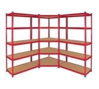 Monster Racking - 1 Rayonnage d'Angle Z-Rax Rouge et 2 Rayonnages Z-Rax Rouges 90cm x 45cm x 183cm Rouge G
