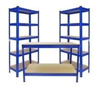 Monster Racking 2 x Rayonnage T-Rax + Etabli Q-Rax - Bleu